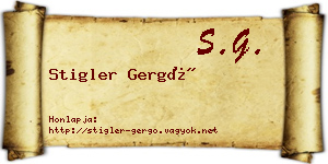 Stigler Gergő névjegykártya